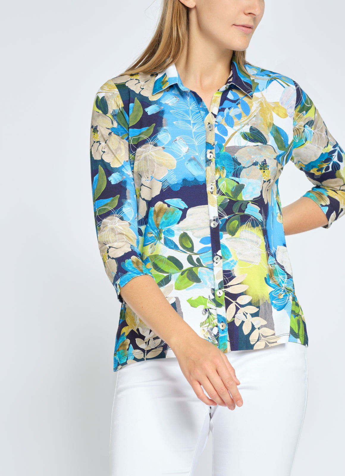 Multiprint Blouse with 3/4 sleeves