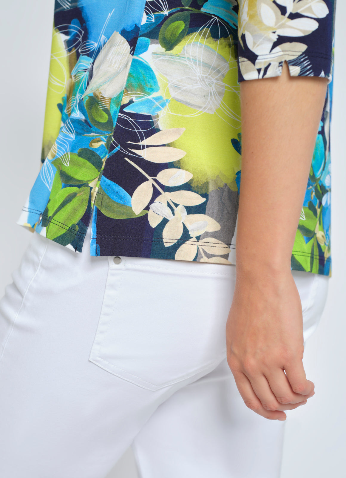 Multiprint Blouse with 3/4 sleeves