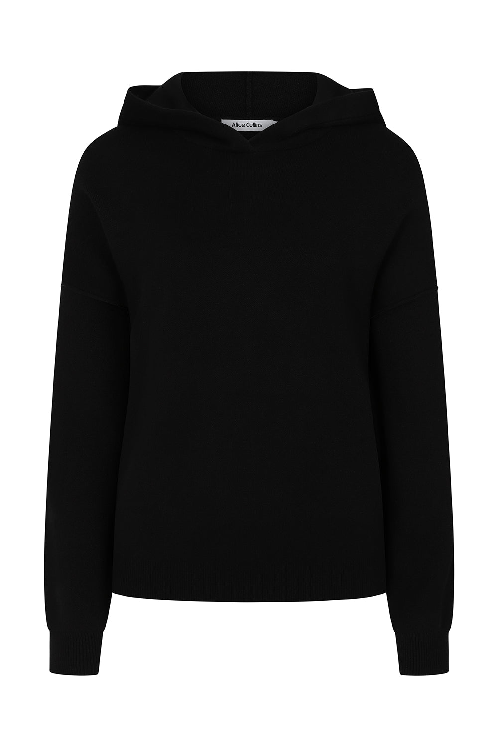 Black Plain Jumper with Hood