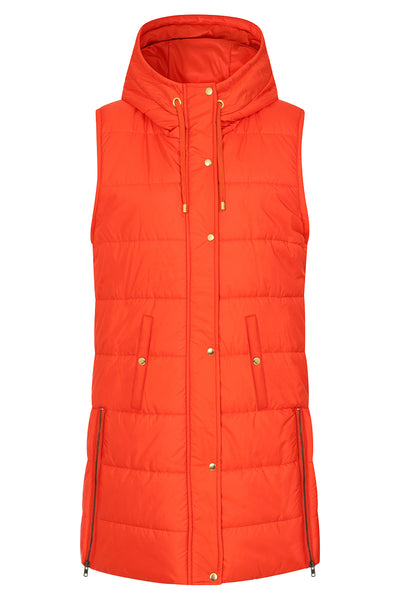 Orange Gilet With Side Zips