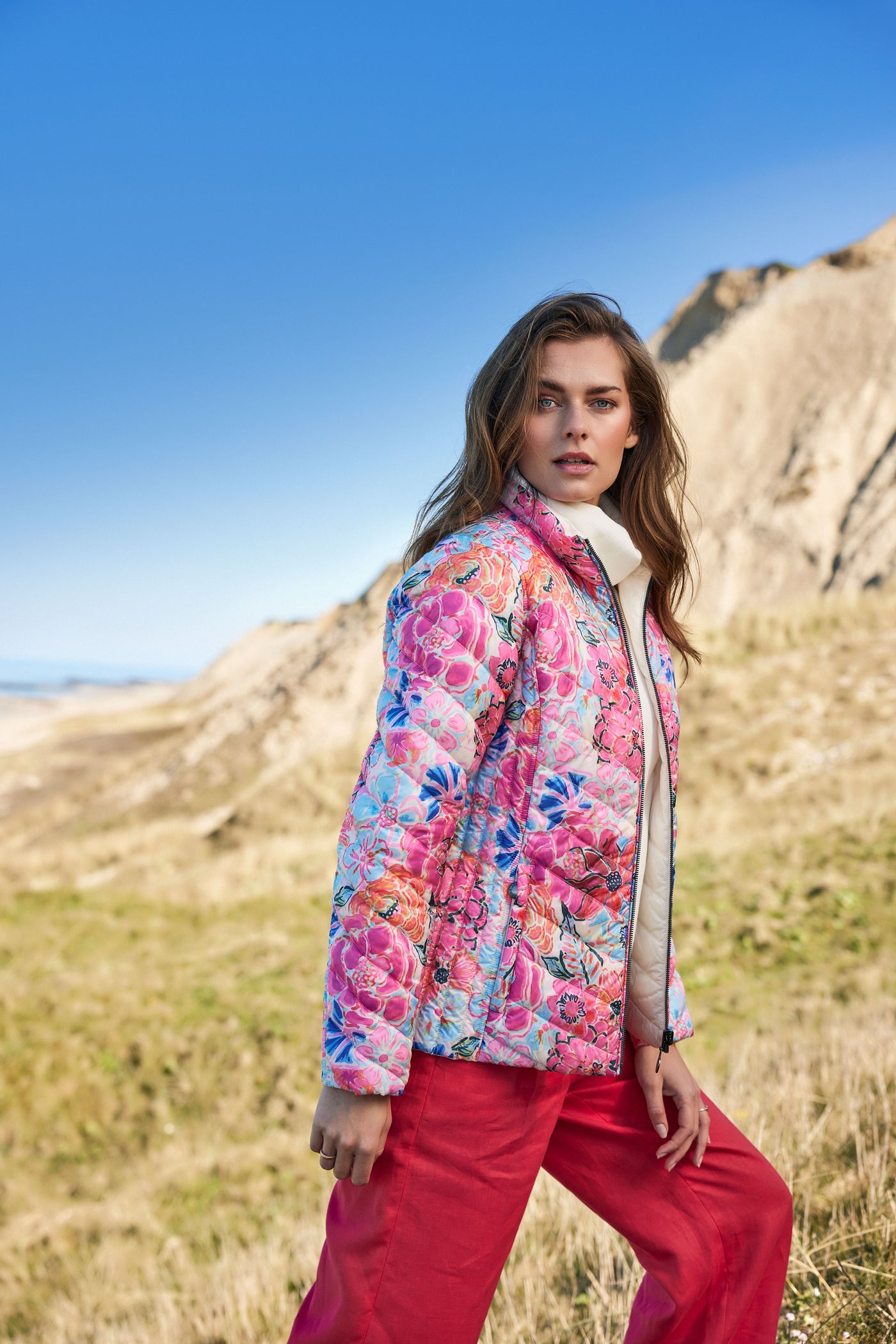 Floral Print Padded Reversible Jacket