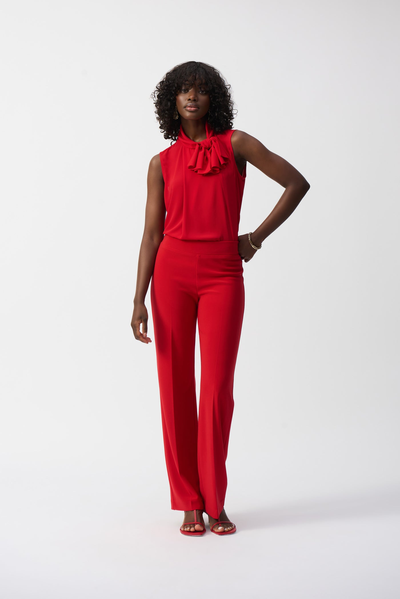 Joseph Ribkoff Radiant Red Classic Wide-Leg Pant