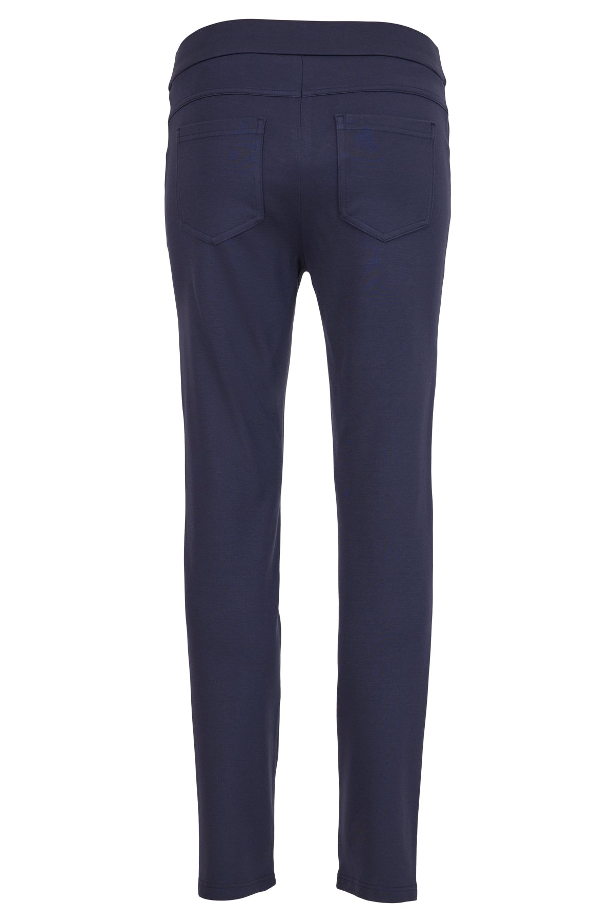 Navy Bella Trousers With Elasticated Waist