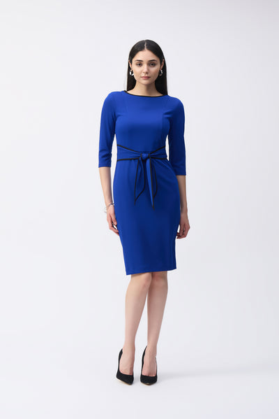 Joseph Ribkoff Royal Sapphire Scuba Crepe Sheath Dress