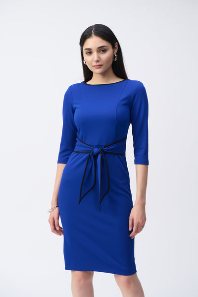 Joseph Ribkoff Royal Sapphire Scuba Crepe Sheath Dress