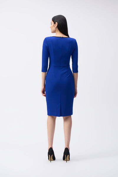 Joseph Ribkoff Royal Sapphire Scuba Crepe Sheath Dress