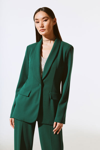 Joseph Ribkoff Dark Green Scuba Crepe Fitted Blazer