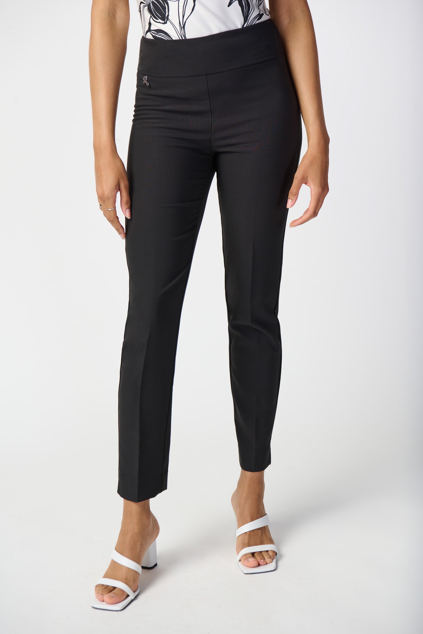 Joseph Ribkoff Black Slim-Fit Pull-On Pants