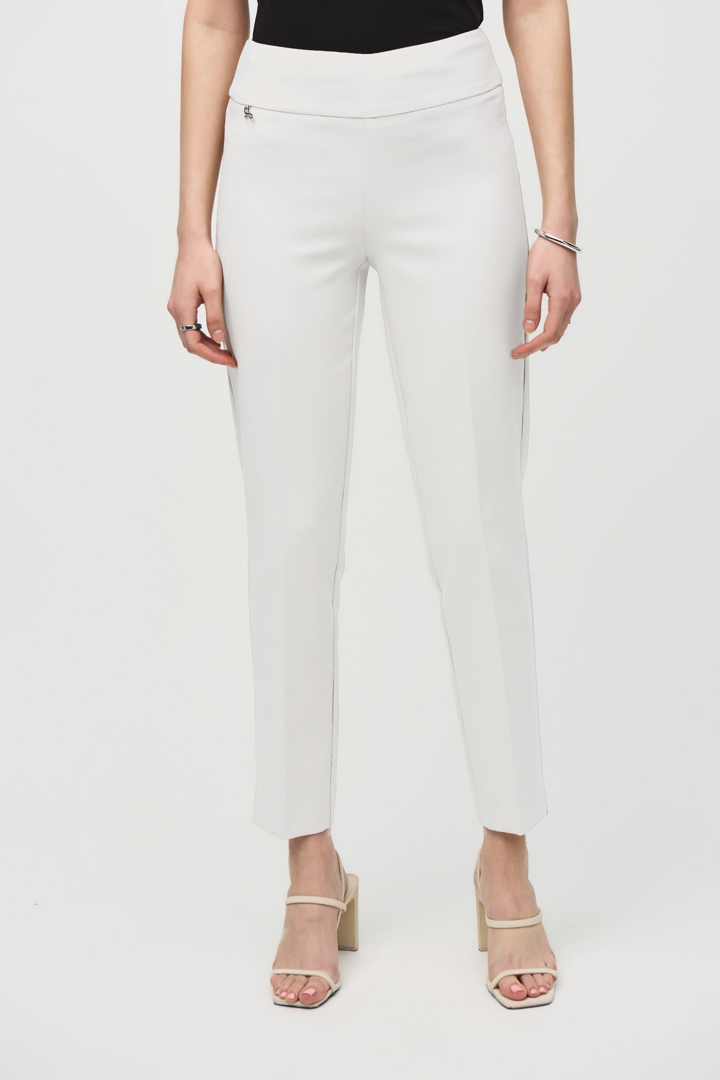 Joseph Ribkoff Off White Lux Twill Slim-Fit Pull-On Pants