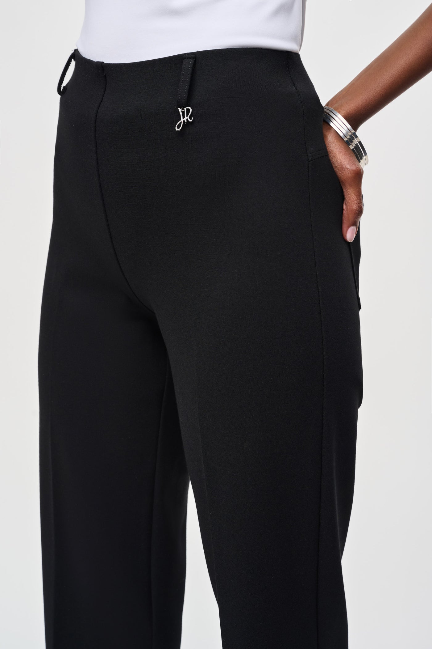 Joseph Ribkoff Black Straight Leg Pull On Trousers