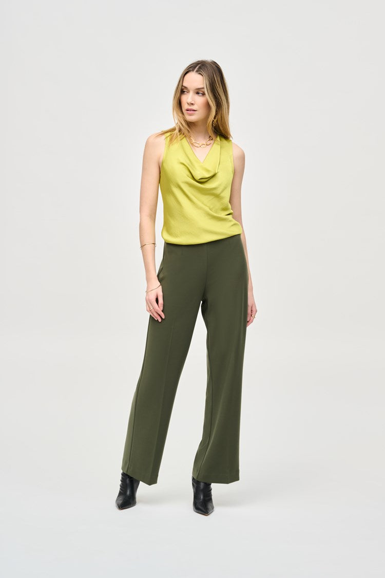 Joseph Ribkoff Lime Satin Straight Sleeveless Top