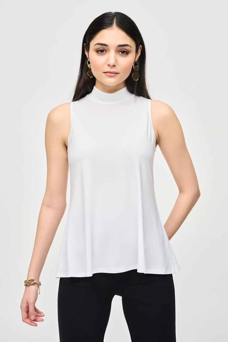 Joseph Ribkoff Vanilla Silky Knit Fit and Flare Sleeveless Top