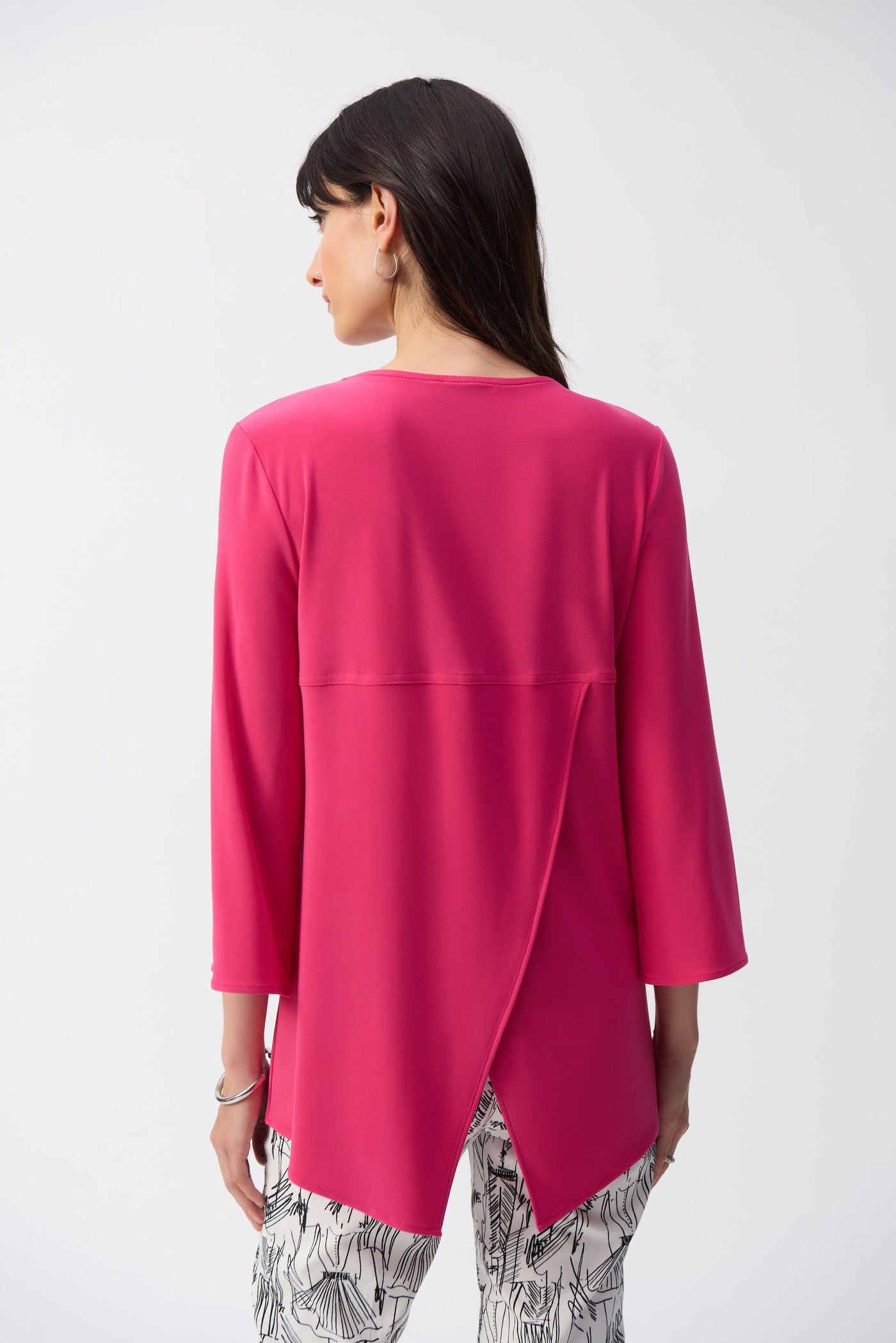 Joseph Ribkoff Pink Silky Knit Fit and Flare Tunic Top