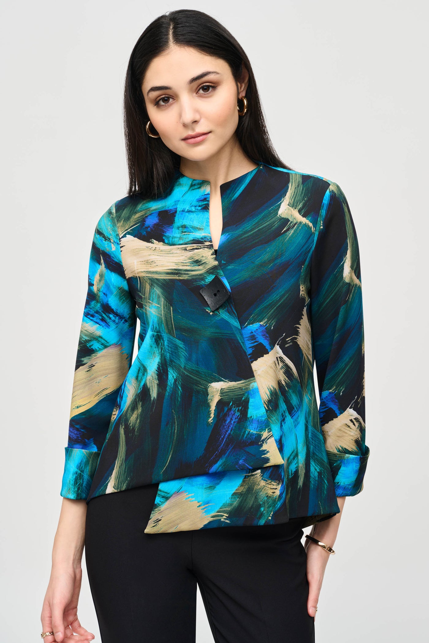 Joseph Ribkoff Abstract Print Swing Jacket