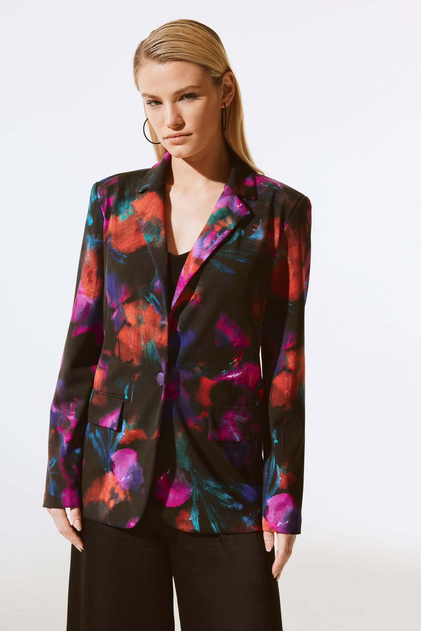 Joseph Ribkoff Abstract Print Straight Blazer