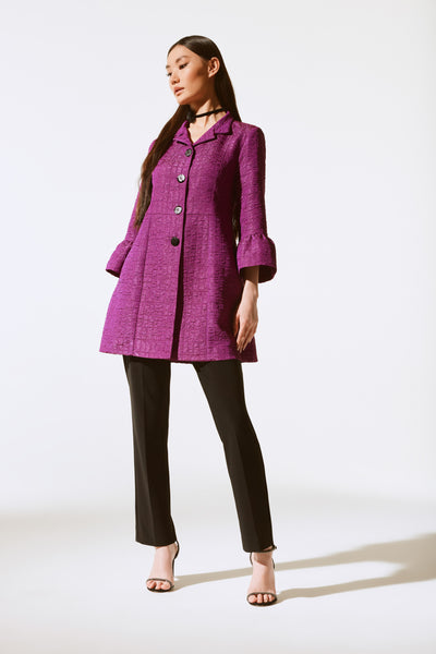 Joseph Ribkoff Purple Textured Jacquard Coat