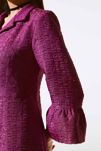 Joseph Ribkoff Purple Textured Jacquard Coat