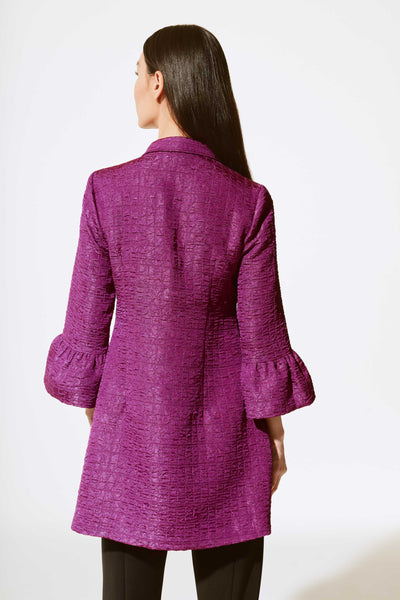 Joseph Ribkoff Purple Textured Jacquard Coat