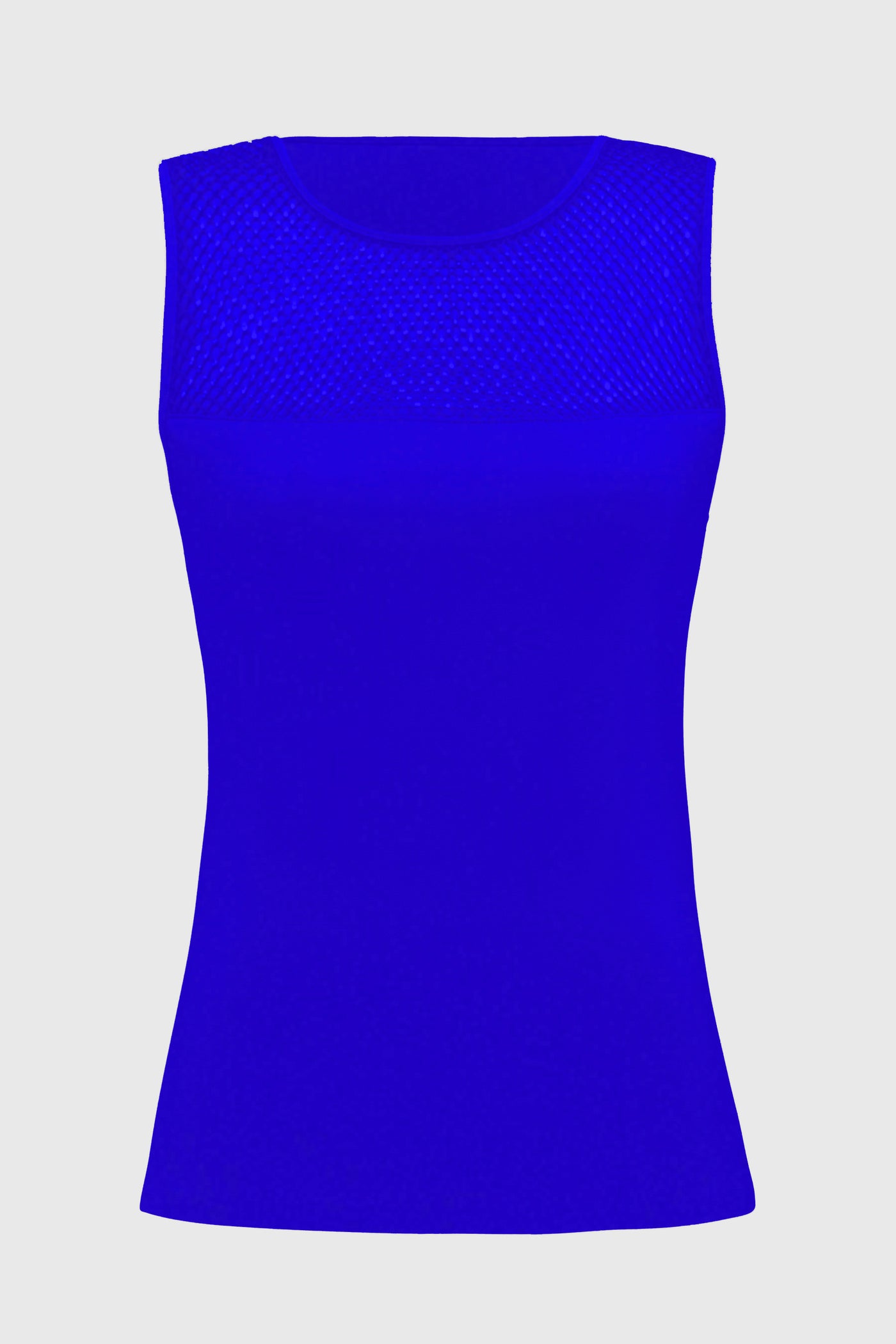 Joseph Ribkoff Royal Sapphire Silky Knit And Rhinestone Mesh Top