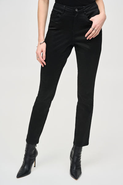 Joseph Ribkoff Black Glitter Straight Leg Jeans