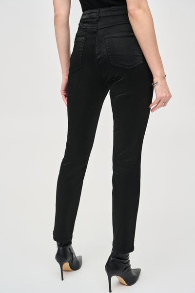 Joseph Ribkoff Black Glitter Straight Leg Jeans