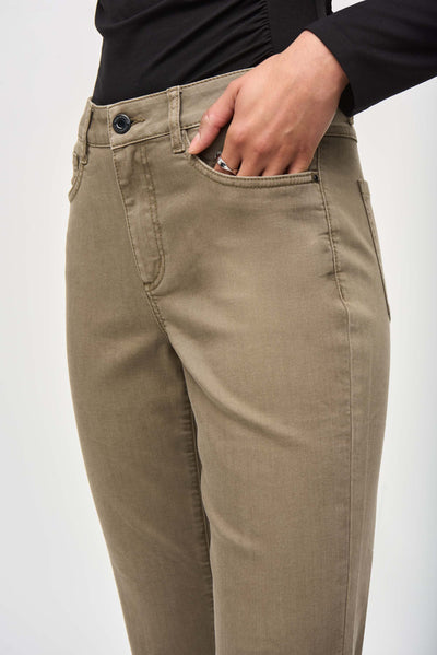 Joseph Ribkoff Java Denim Straight Pants With Frayed Hem