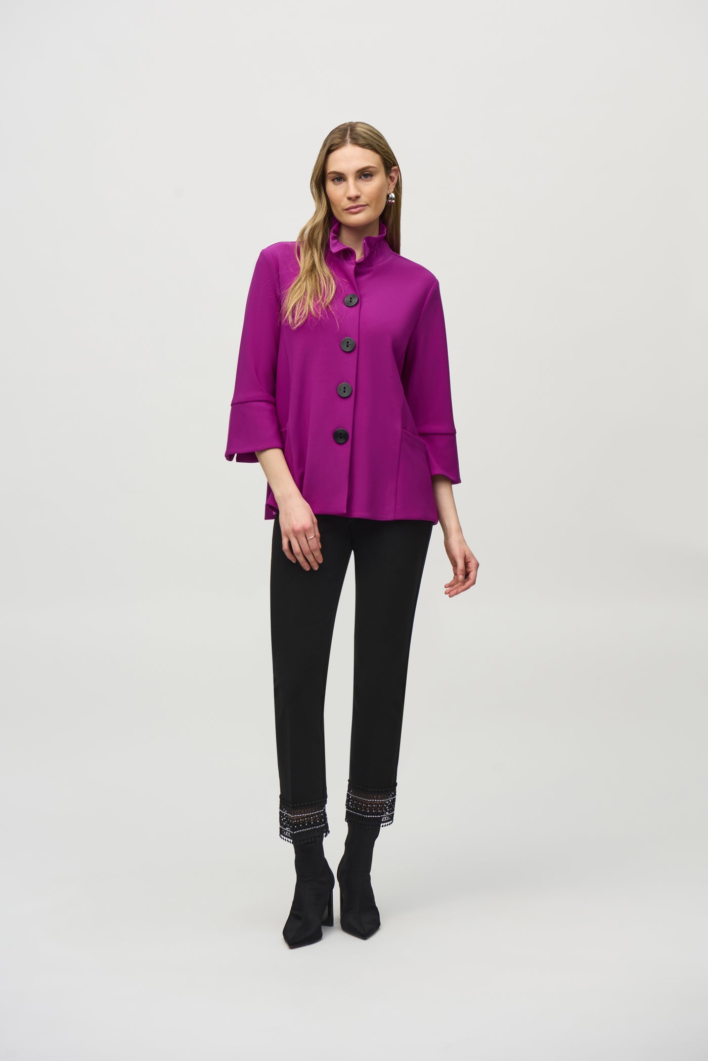 Joseph Ribkoff Purple Button Up Jacket