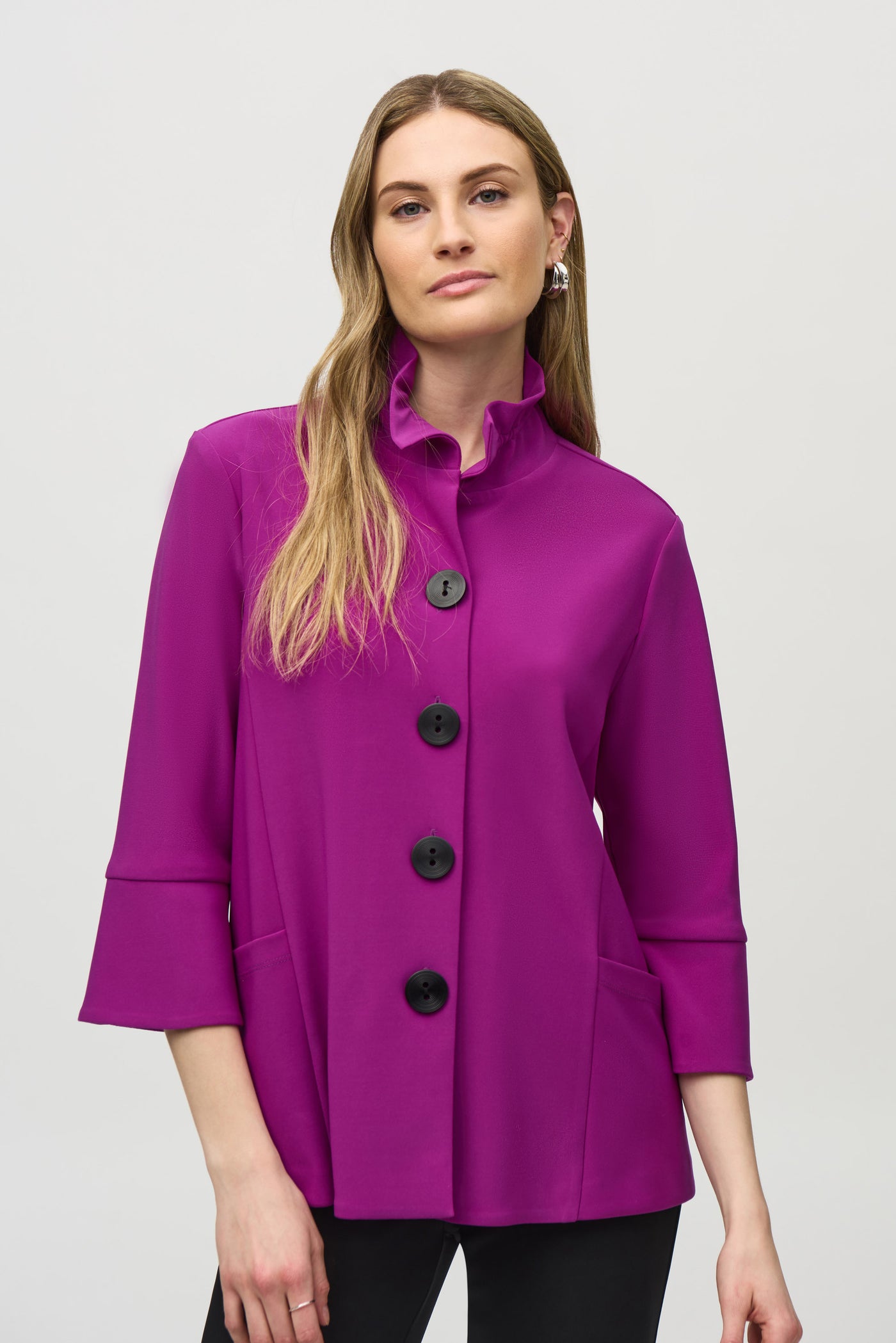 Joseph Ribkoff Purple Button Up Jacket