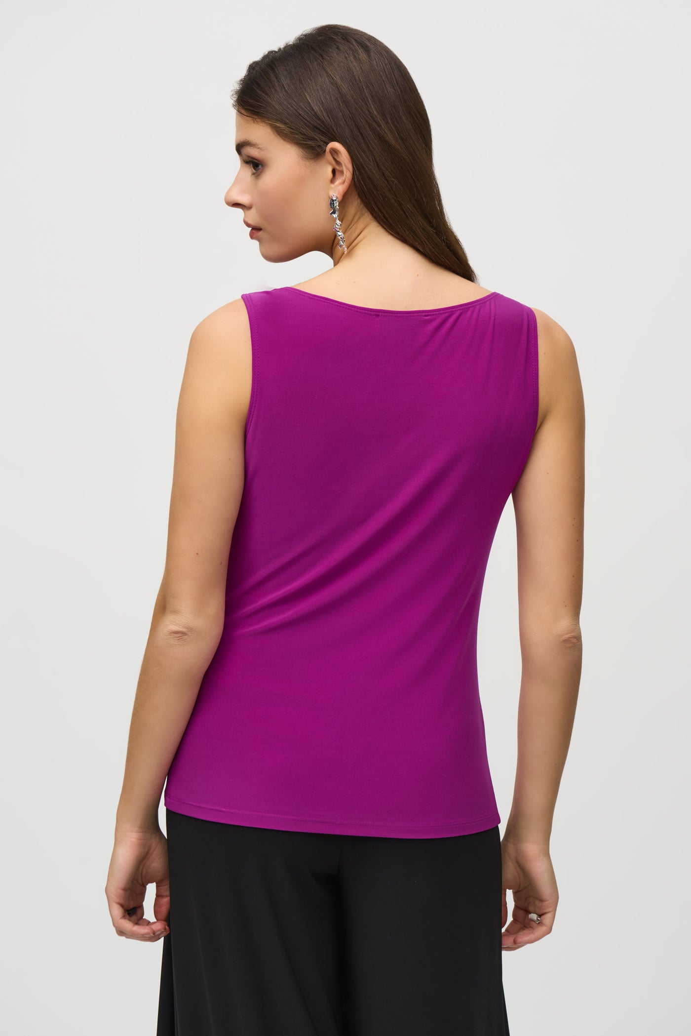 Joseph Ribkoff Purple Silky Knit Cowl Neck Camisole