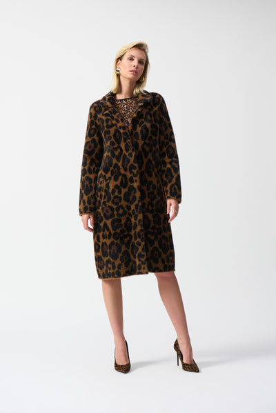 Joseph Ribkoff Jacquard Sweater Animal Print Coat