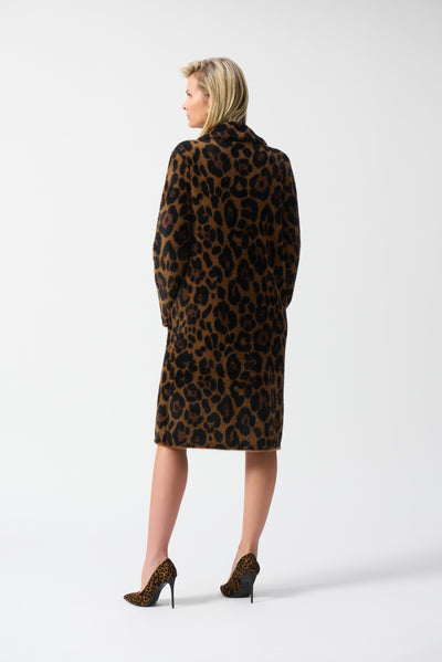 Joseph Ribkoff Jacquard Sweater Animal Print Coat