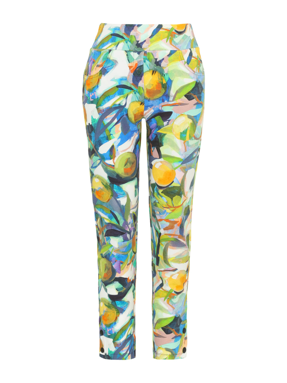 High-Rise Abstract Print Trousers