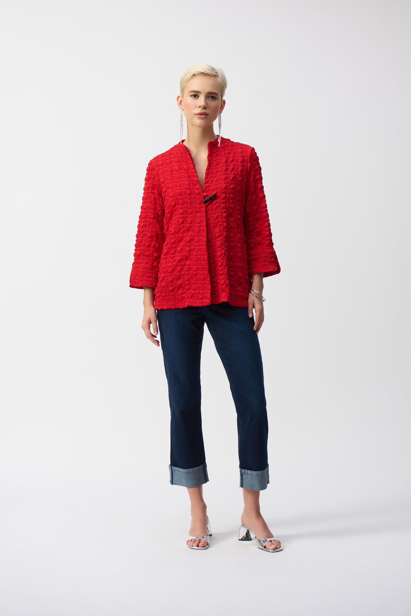 Joseph Ribkoff Raidant Bubble Jacquard Trapeze Jacket