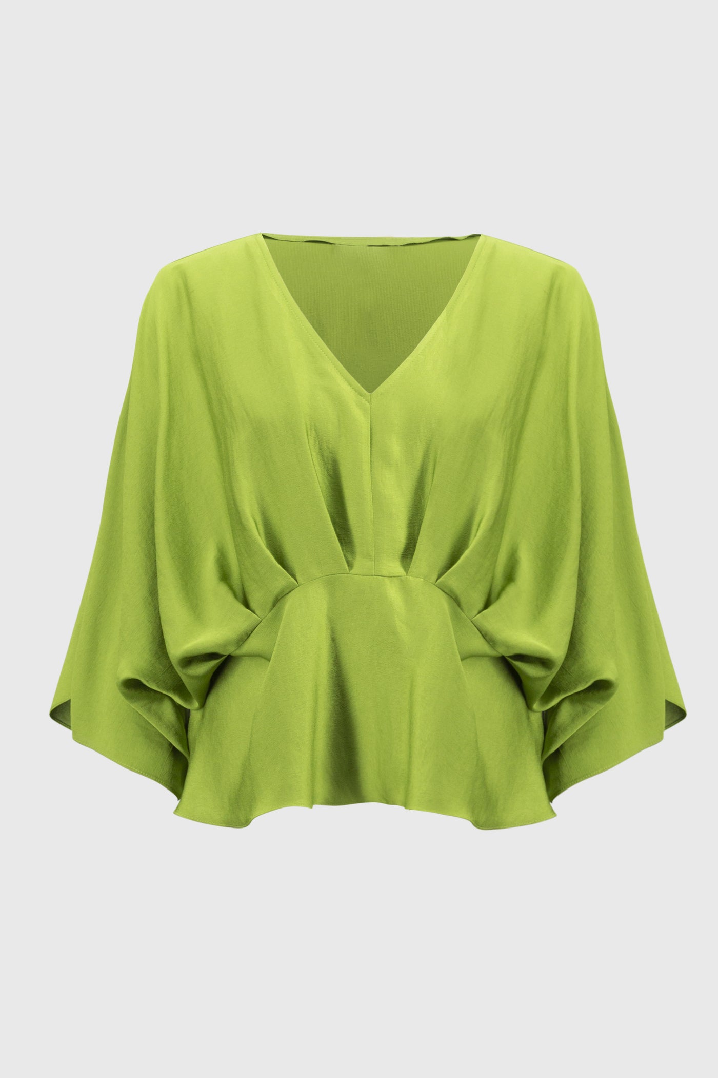 Joseph Ribkoff Greenery Hammered Satin Peplum Top