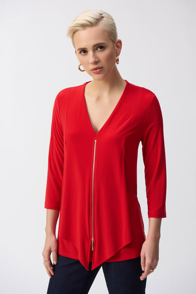 Joseph Ribkoff Silky Flared Layered Top With Zip