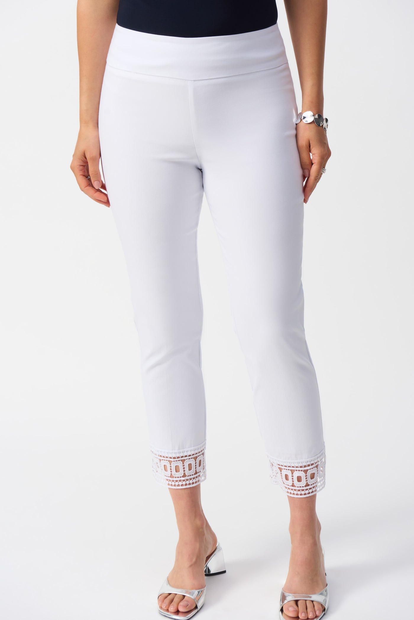 Joseph Ribkoff White Millennium Cropped Pull-On Pants