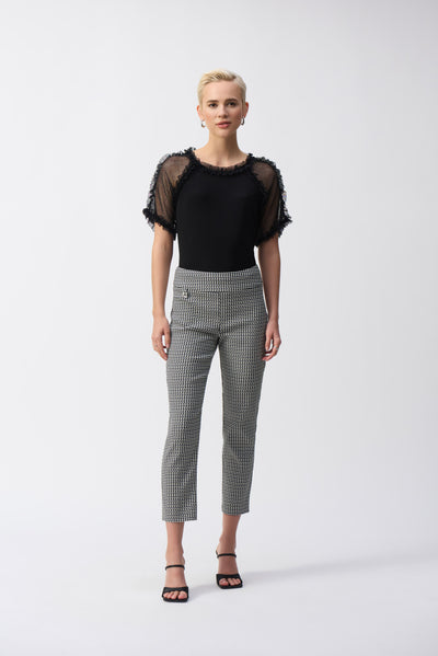 Joseph Ribkoff Black Silky Knit And Mesh Top