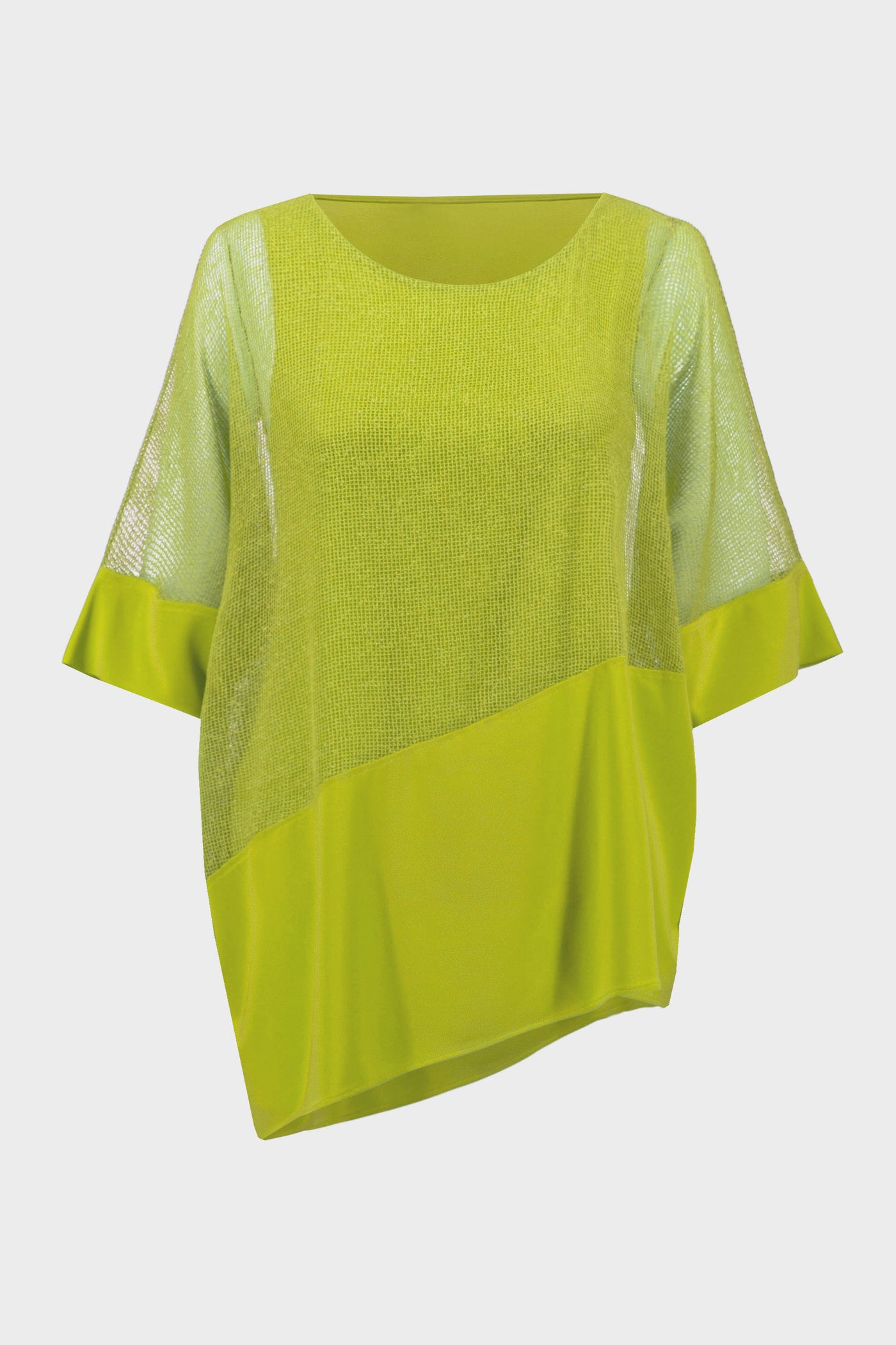 Joseph Ribkoff Greenery Mesh And Silky Knit Cocoon Top