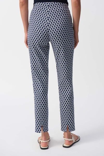 Joseph Ribkoff Jacquard Geometric Print Slim Fit Pants