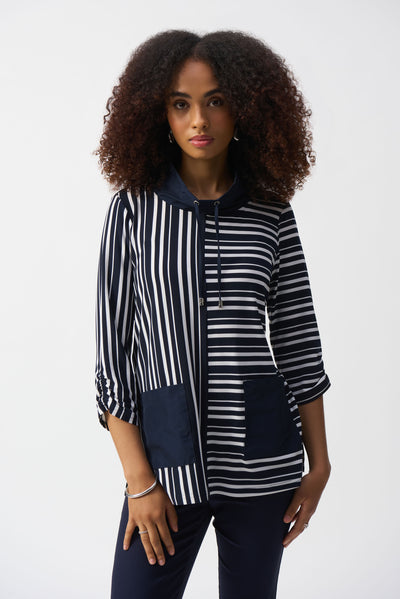 Joseph Ribkoff Stripe Print Boxy Tunic Top