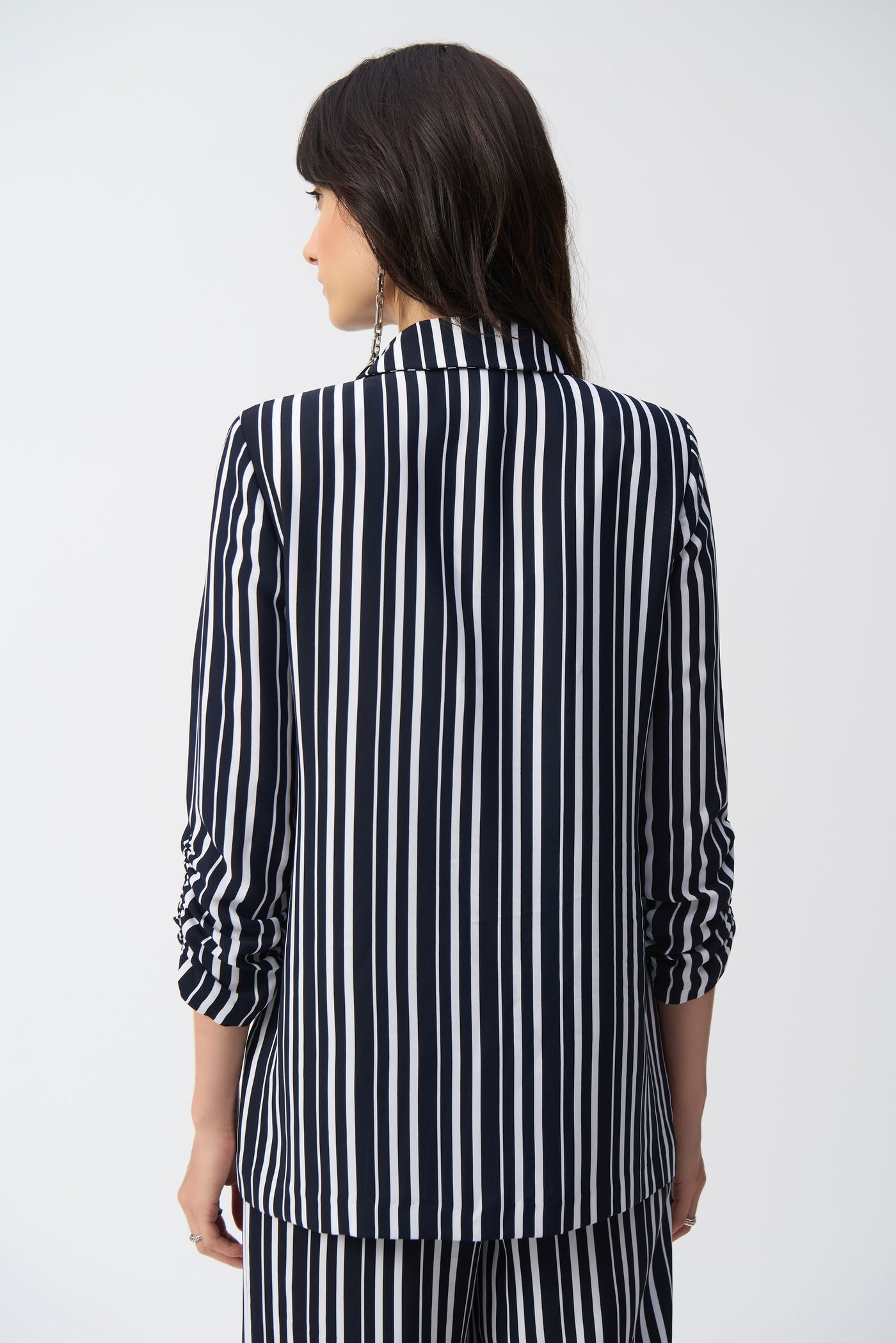 Joseph Ribkoff Woven Stripe Print Boxy Blazer