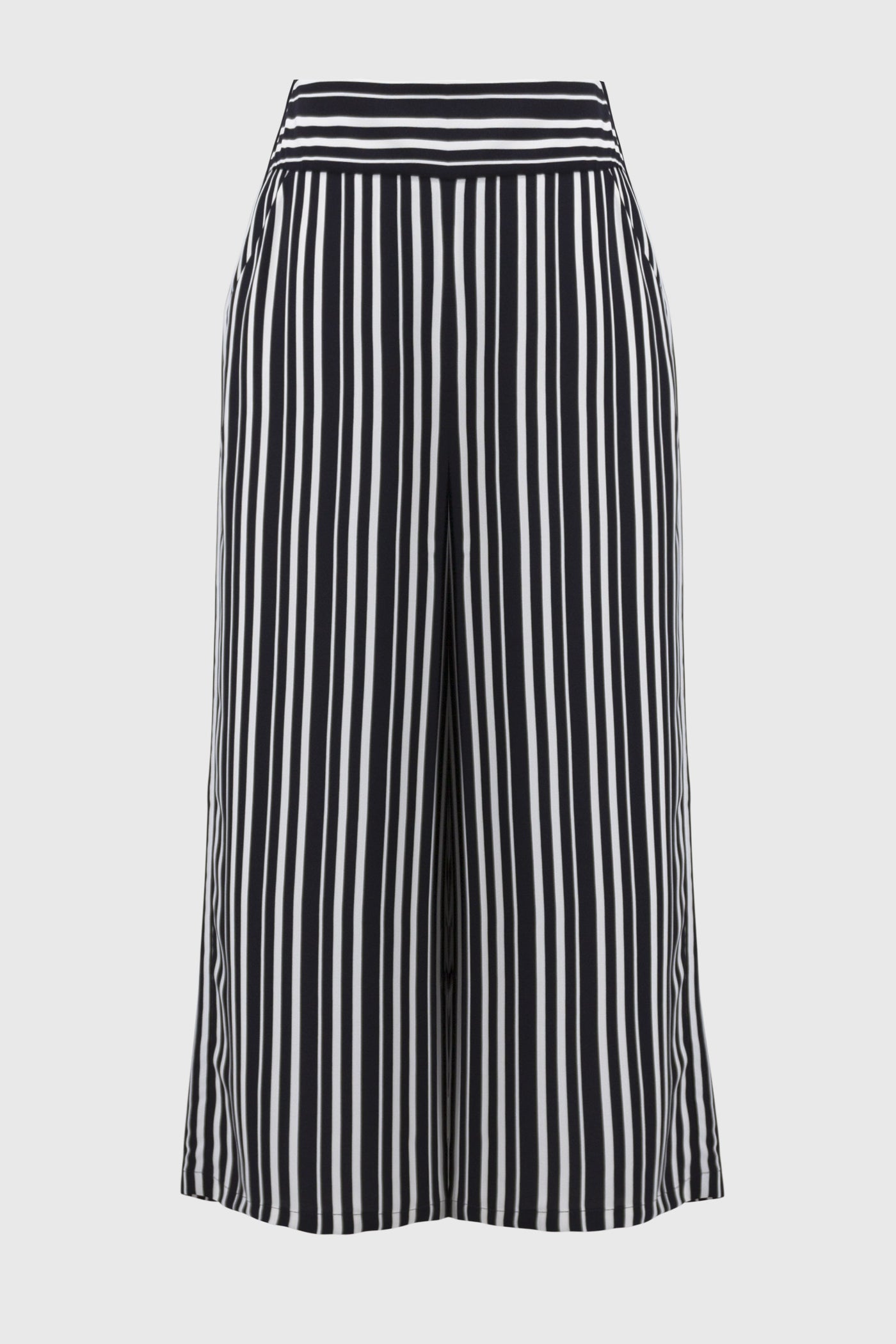 Joseph Ribkoff Vanilla/Midnight Blue Woven Striped Culotte Pants