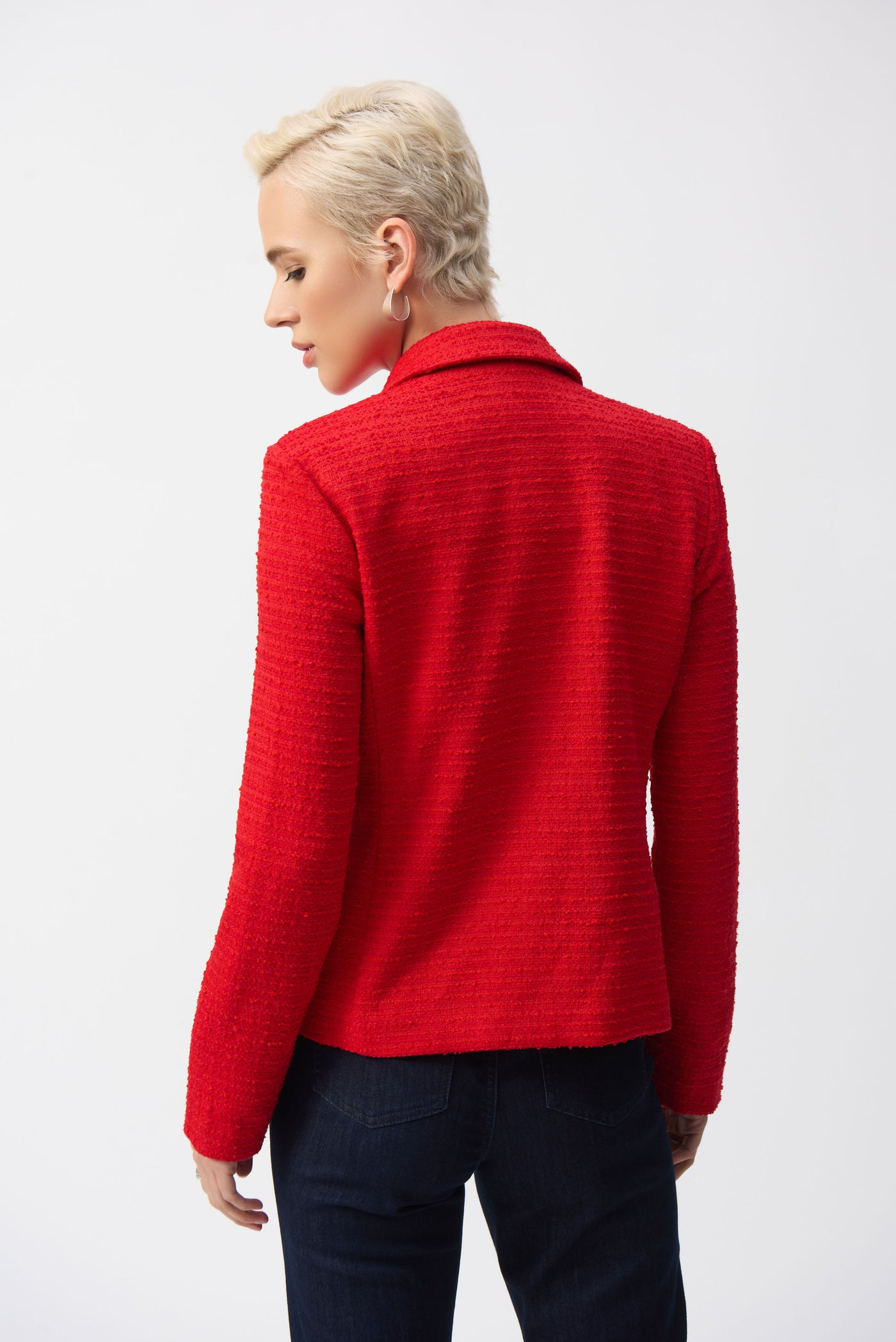 Joseph Ribkoff Radiant Red Bouclé Fitted Blazer