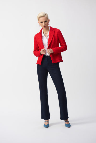 Joseph Ribkoff Radiant Red Bouclé Fitted Blazer