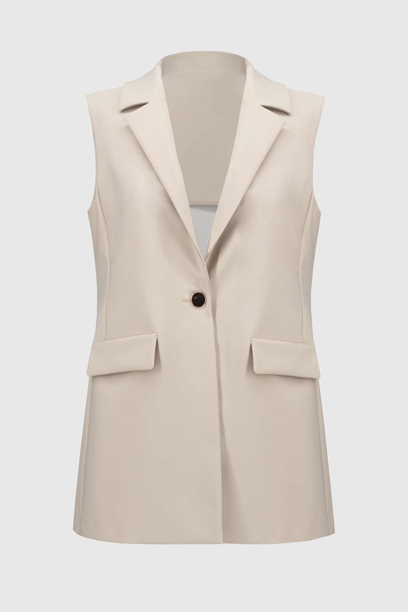 Joseph Ribkoff Beige Lux Twill Fitted Vest