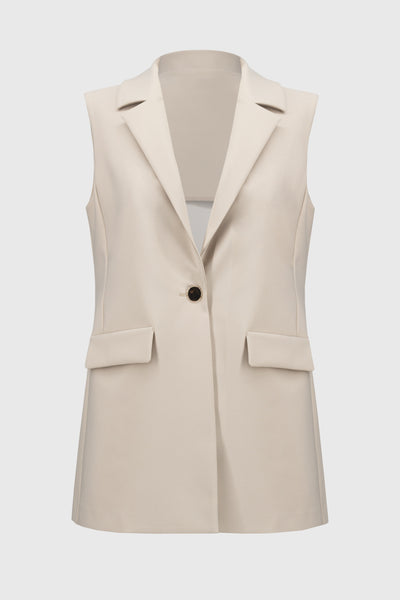 Joseph Ribkoff Beige Lux Twill Fitted Vest