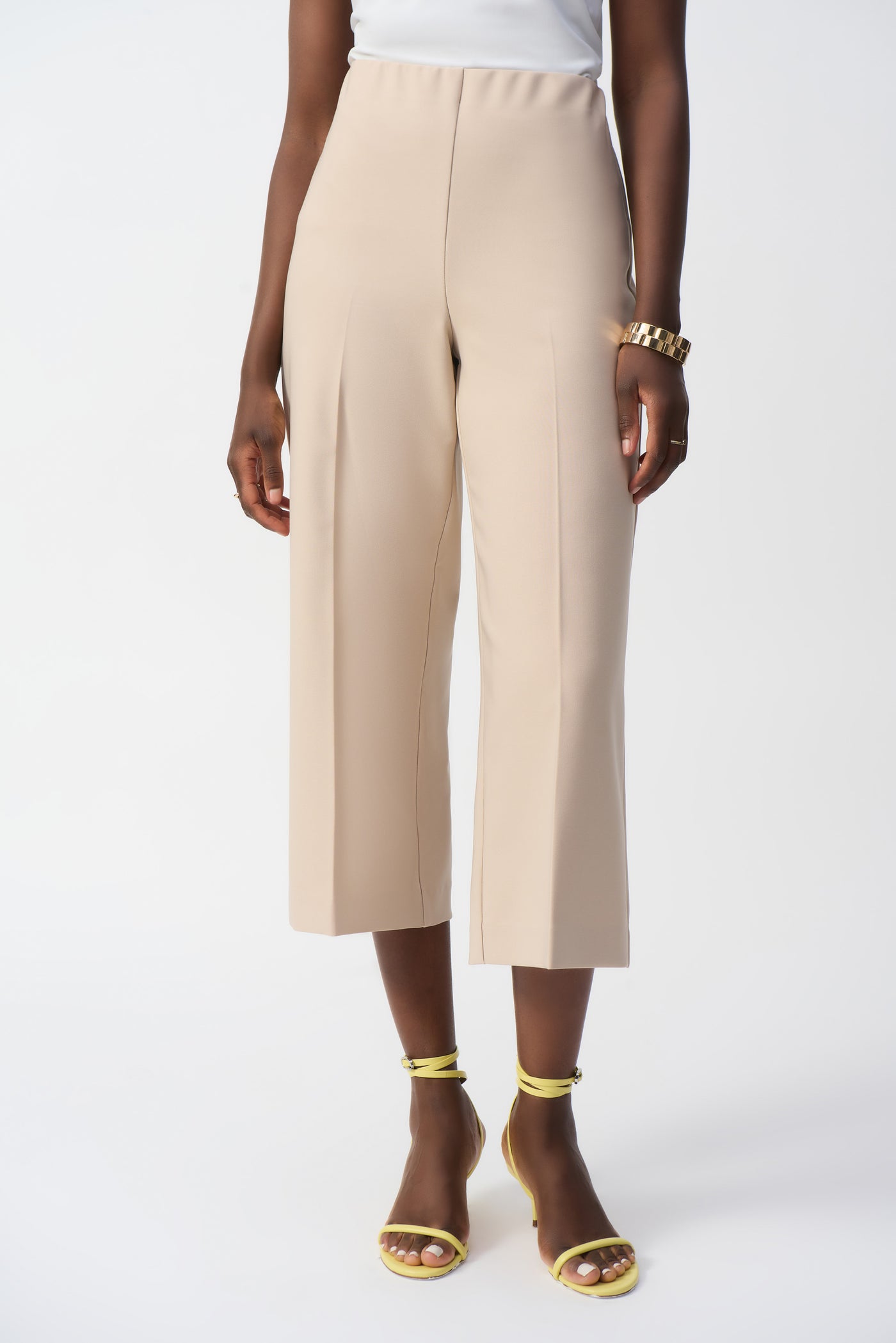 Joseph Ribkoff Beige Lux Twill Pull-on Culotte Pants