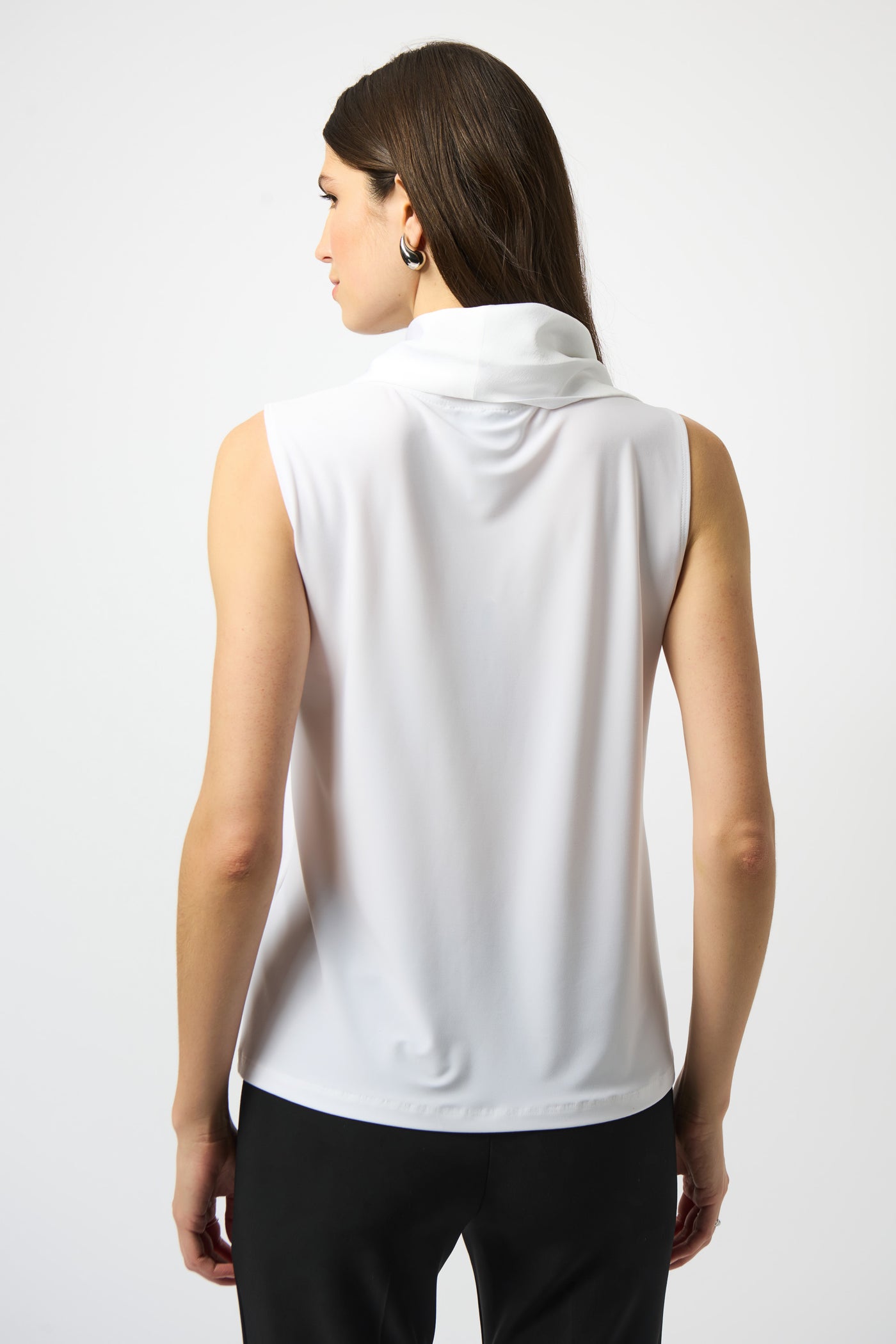 Joseph Ribkoff Vanilla Satin Sleeveless Cowl Neck Top