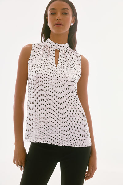 Joseph Ribkoff Dot Print Sleeveless Top