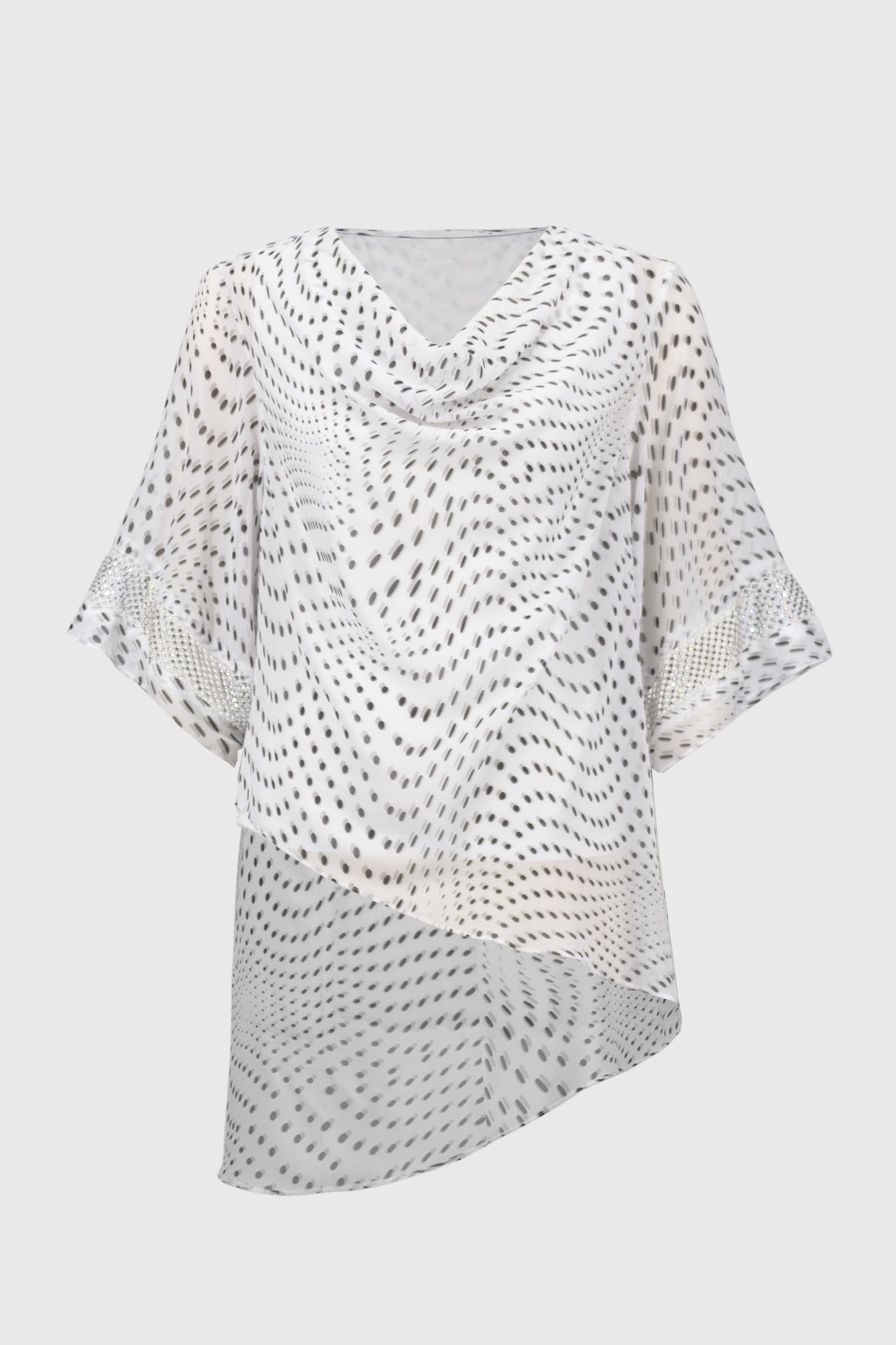 Joseph Ribkoff Chiffon Dot Print Layered Top